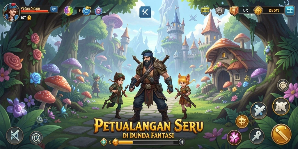 Tampilan antarmuka menarik di game Petualangan 6RT.