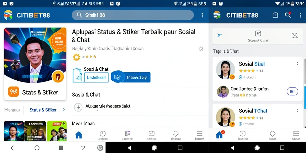 Tampilan antarmuka CITIBET88 dengan stiker dan status yang menarik.