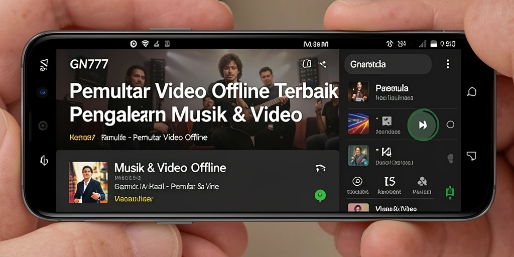 Tampilan antarmuka GN777 yang menarik dan fungsional untuk Pemutar Video Offline.
