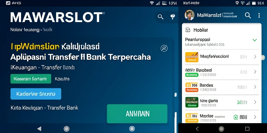 Antarmuka pengguna MAWARSLOT saat melakukan transfer bank.