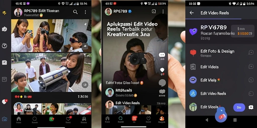 Tampilan antarmuka RP6789 yang menarik dan fungsional untuk Edit Video Reels.
