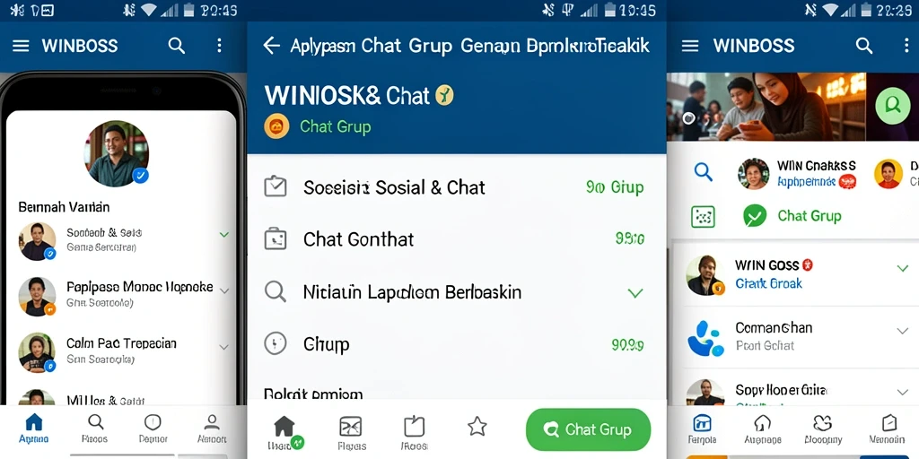 Antarmuka aplikasi WINBOSS yang intuitif untuk Chat Grup.